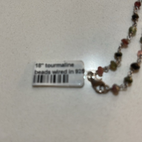 One of a kind multi-colored Tourmaline faceted beaded wired necklace 18” long - Picture 7 of 8